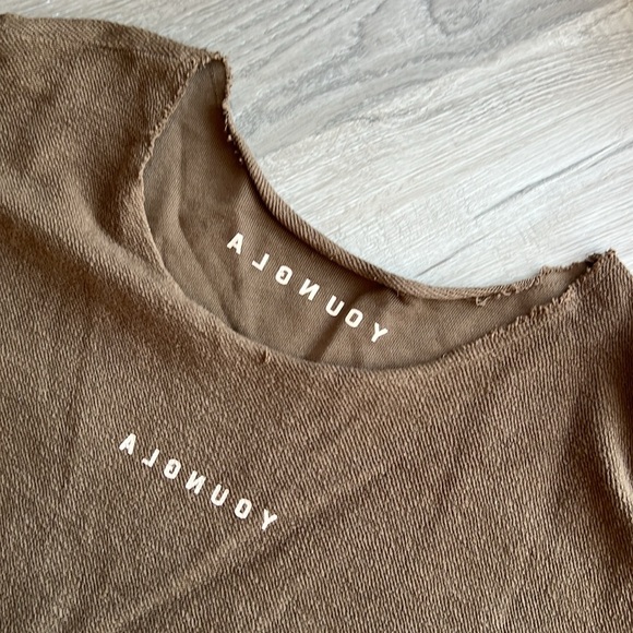 YoungLA - Terry Raw Cut Reversible Long Sleeve - Brown (Size XL) - Picture 2 of 2